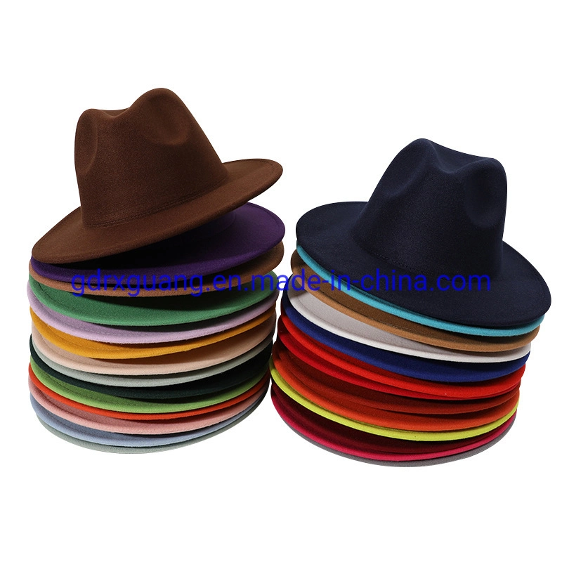 Wholesale Casual Multicolor High Quality Vintage Wide Brim Fedora Hats