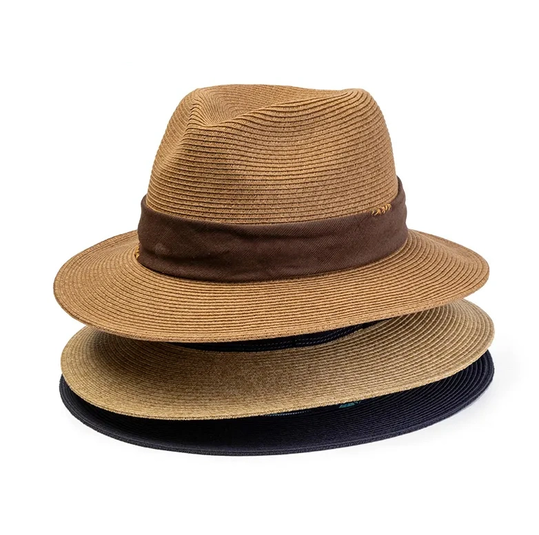 Outdoor Breathable Paper Straw Braid Floppy Fedora Beach Panama Straw Hats