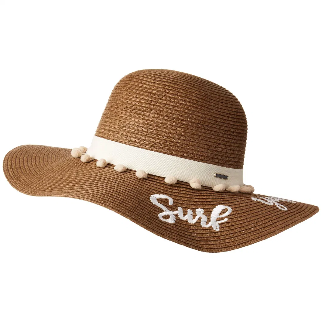 Fashion Fedora Paper Straw Women Summer Hat with Patterned Hatband