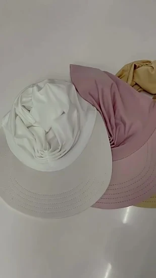 Cappelli vuoti con cappuccio vuoto superiore elastico resistente ai raggi UV da spiaggia per donna estiva